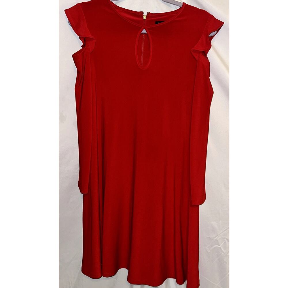 Tommy Hilfiger Womens Cold Shoulder ALine Dress Flutter shoulder Sz 2 3/4 sleeve